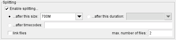 typical options for splitting