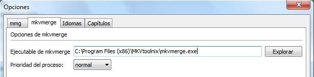 selecting the mkvmerge executable