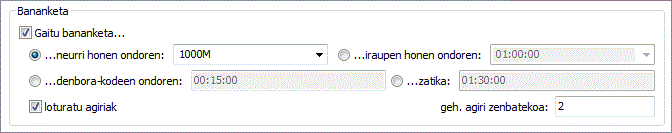 typical options for splitting