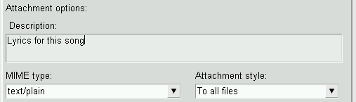 typical options for an attachment