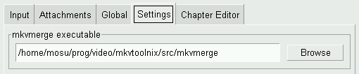 selecting the mkvmerge executable